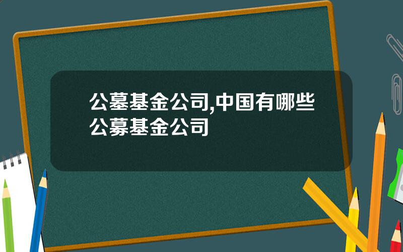 公墓基金公司,中国有哪些公募基金公司