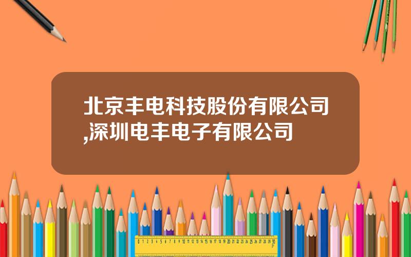 北京丰电科技股份有限公司,深圳电丰电子有限公司