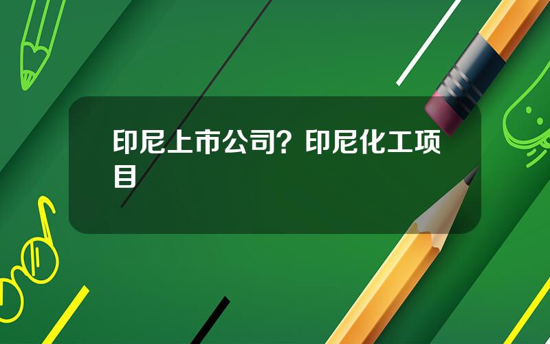 印尼上市公司？印尼化工项目