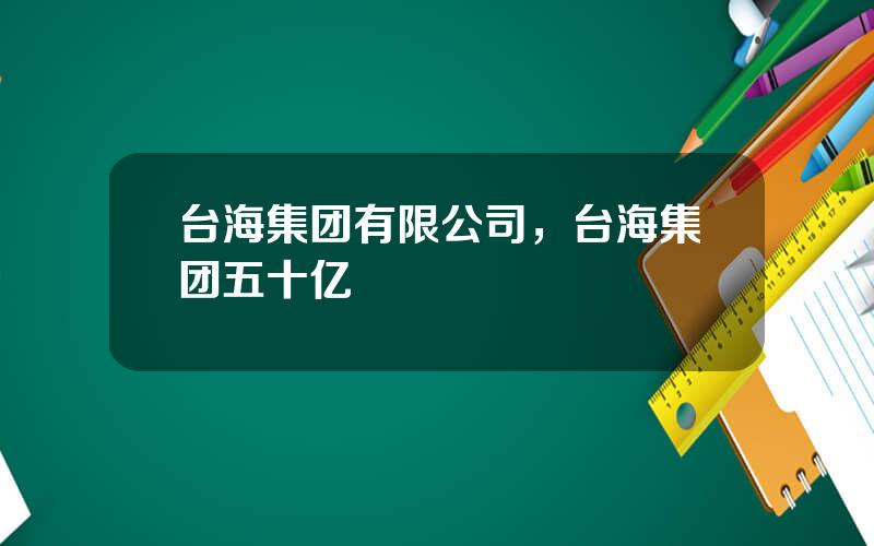 台海集团有限公司，台海集团五十亿