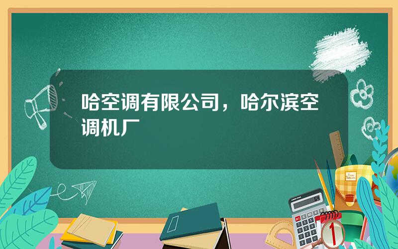 哈空调有限公司，哈尔滨空调机厂