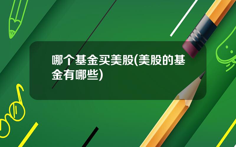 哪个基金买美股(美股的基金有哪些)