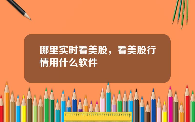 哪里实时看美股，看美股行情用什么软件