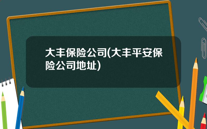 大丰保险公司(大丰平安保险公司地址)