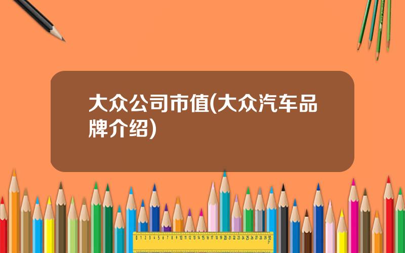 大众公司市值(大众汽车品牌介绍)