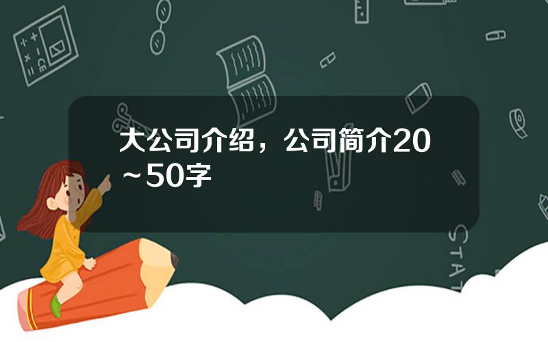 大公司介绍，公司简介20～50字