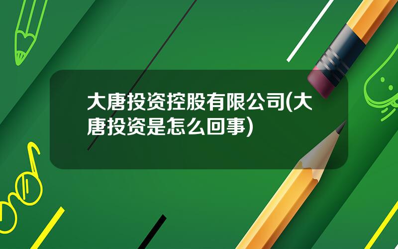 大唐投资控股有限公司(大唐投资是怎么回事)