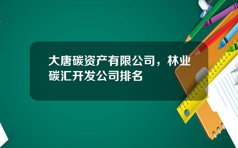 大唐碳资产有限公司，林业碳汇开发公司排名