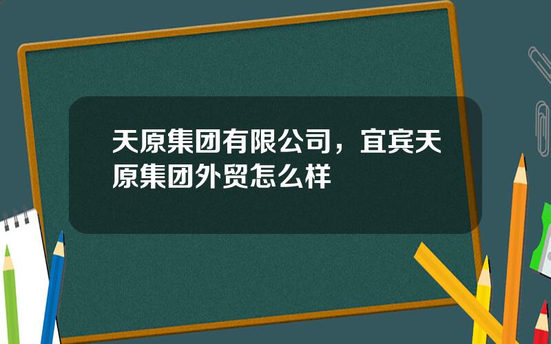 天原集团有限公司，宜宾天原集团外贸怎么样
