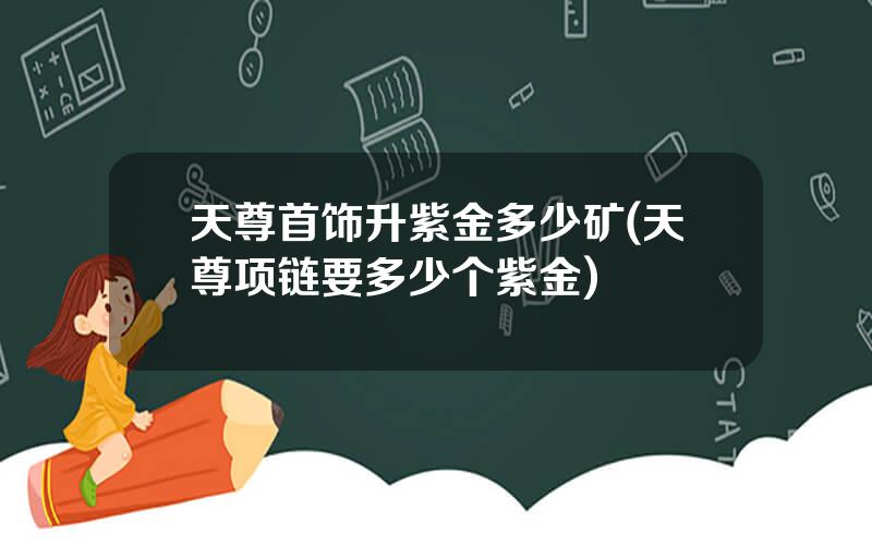 天尊首饰升紫金多少矿(天尊项链要多少个紫金)