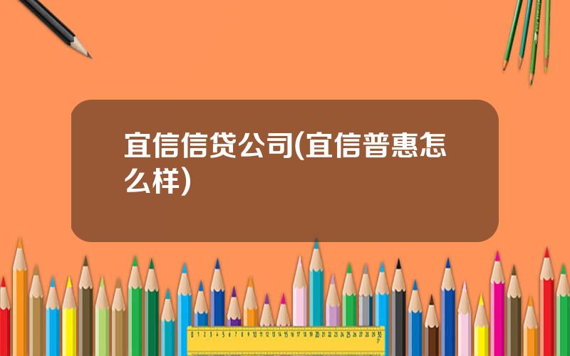 宜信信贷公司(宜信普惠怎么样)