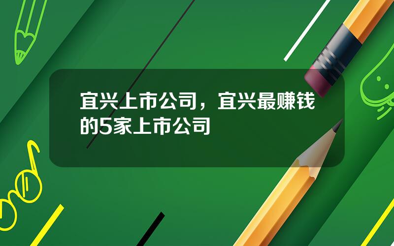 宜兴上市公司，宜兴最赚钱的5家上市公司