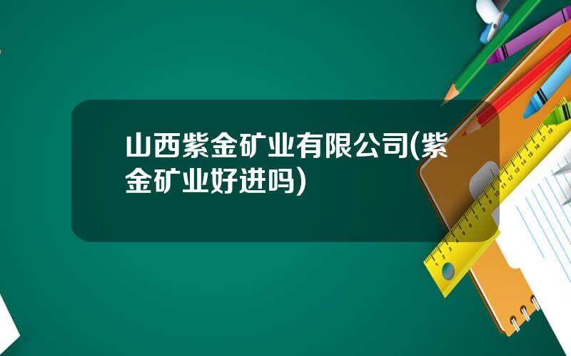 山西紫金矿业有限公司(紫金矿业好进吗)