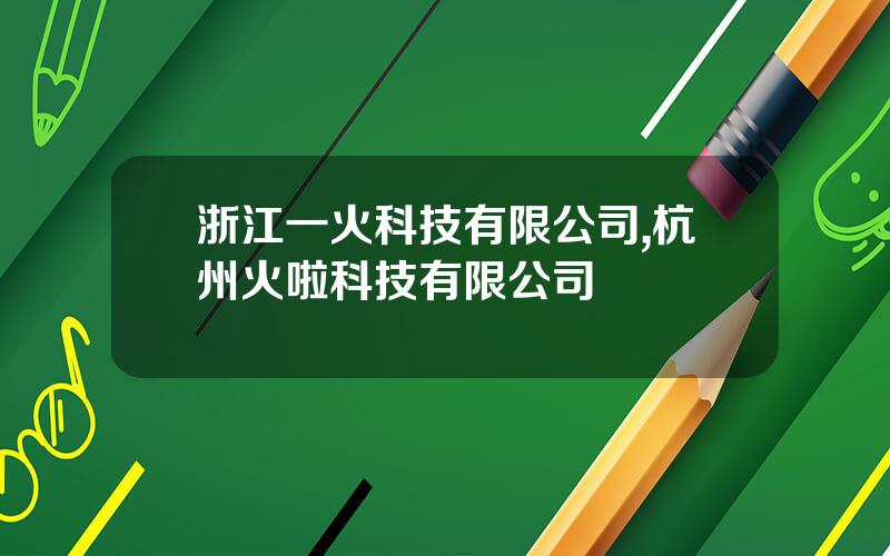 浙江一火科技有限公司,杭州火啦科技有限公司