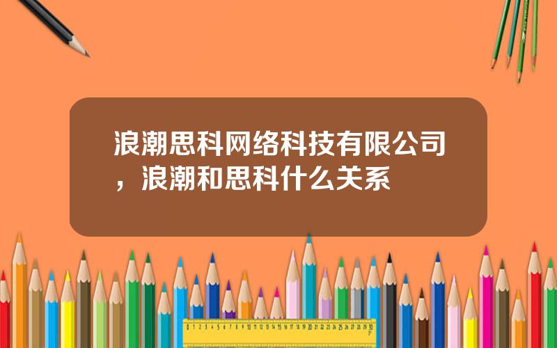 浪潮思科网络科技有限公司，浪潮和思科什么关系