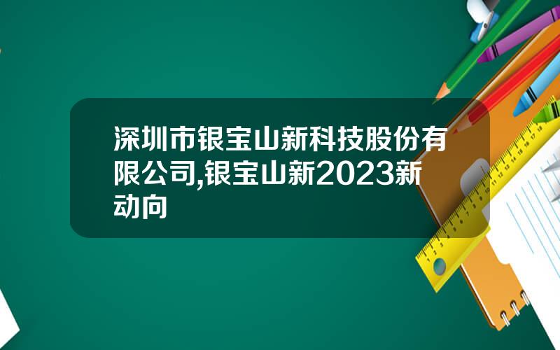 深圳市银宝山新科技股份有限公司,银宝山新2023新动向