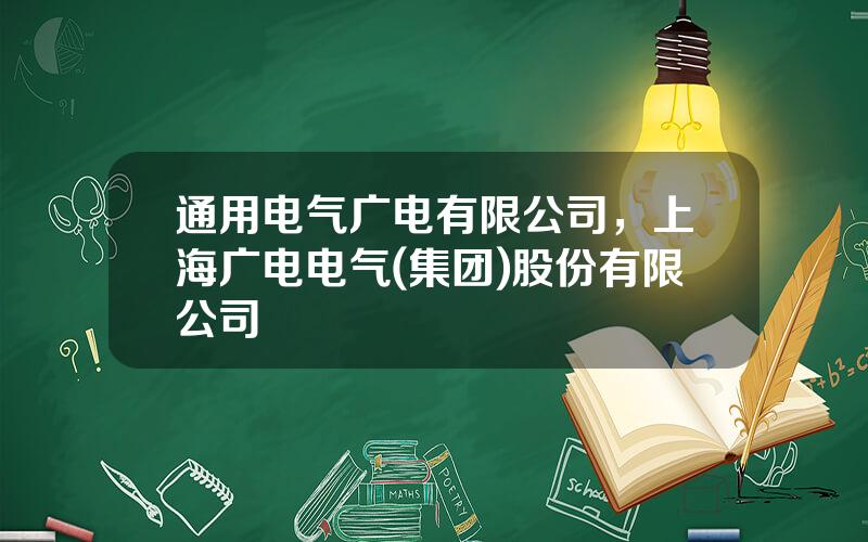 通用电气广电有限公司，上海广电电气(集团)股份有限公司