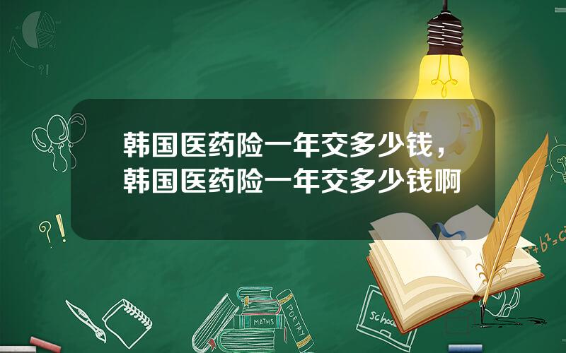 韩国医药险一年交多少钱，韩国医药险一年交多少钱啊